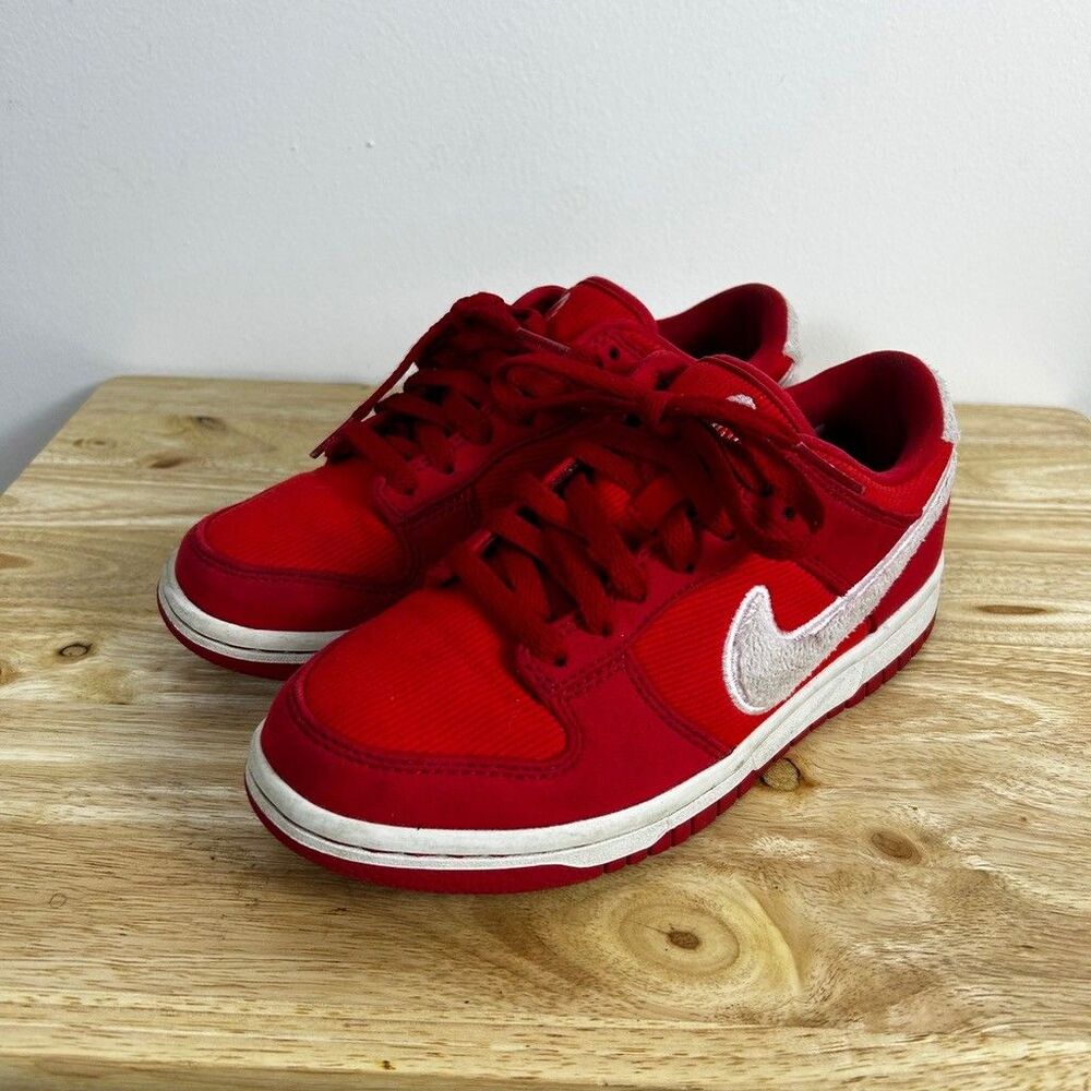 Nike Dunk Low Valentine's Day 2024 Red Corduroy FZ3548-612 Kids Size 4.5Y
